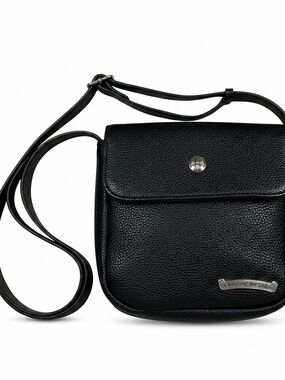Black Pebbled Leather Crossbody Bag